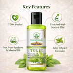 Bhudevam Naturals Khadi Tulsi Hair Oil Reduces Hair Fall & Strengthens Roots Naturally- 210ML