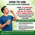 Psyllium Husk Capsules 500mg | Isabgol Fiber Supplement | 100 Veg Capsules