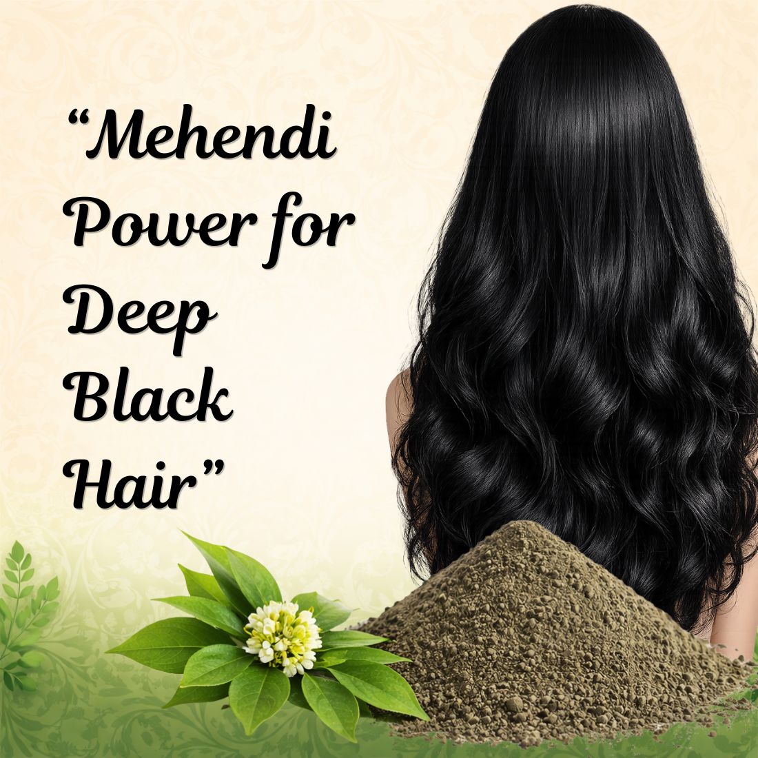 Kayee Ayurveda Black Mehendi Hair Powder, Herbal Hair Colour Powder for Black & Dark Brown-Looking Hair, Helps Cover the Appearance of Grey Hair, Traditional Mehendi Hair Care for Women & Men | 100 g