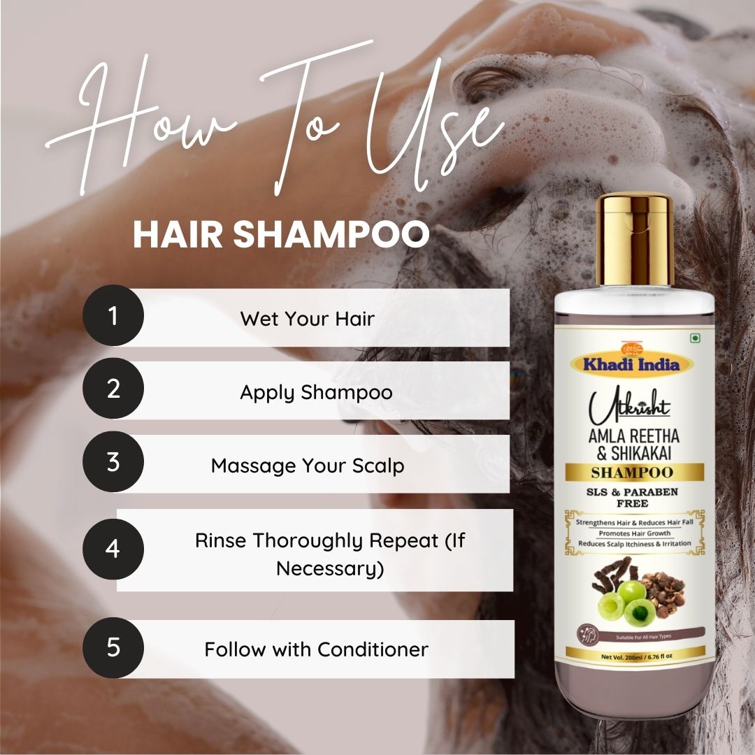 Utkrisht Khadi Amla Reetha Shikakai Shampoo (200ml)