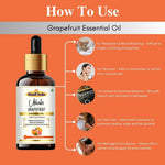 Khadi Grapefruit Essential Oil | Pure & Natural Grapefruit Oil for Face & Skin Care | Essential Oil for Oily & Acne-Prone Skin | Brightening & Refreshing Aromatherapy Oil | 15 ml