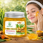 Bhudevam Naturals Khadi Aloe Vera Turmeric Gel for Face & Hair – Skin Brightening, Anti-Acne & Hydrating Moisturizer- 200GM