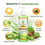 Bhudevam Naturals Khadi Pure Aloe Vera Gel | Lightweight Non-Sticky  green Gel for Skin Hydration, Acne Control, Hair Care & Skin Brightening- 500GM