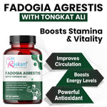 Raskam Fadogia Agrestis with Tongkat Ali Capsules, Maximum Strength, May Support athletic performance, stamina and stress tolerance, Vegan Friendly, 60 Capsules