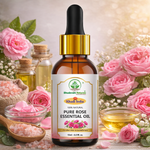 Bhudevam Naturals Khadi Rose Essential Oil for Skin & Hair Care – 100% Pure Natural Steam Distilled Rose Oil for Face, Acne, Aromatherapy, Diffuser - 15ml
