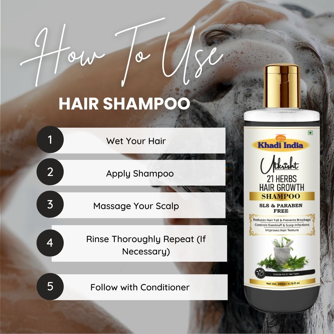 Utkrisht Khadi 21 Herbs Herbal Shampoo (200ml)