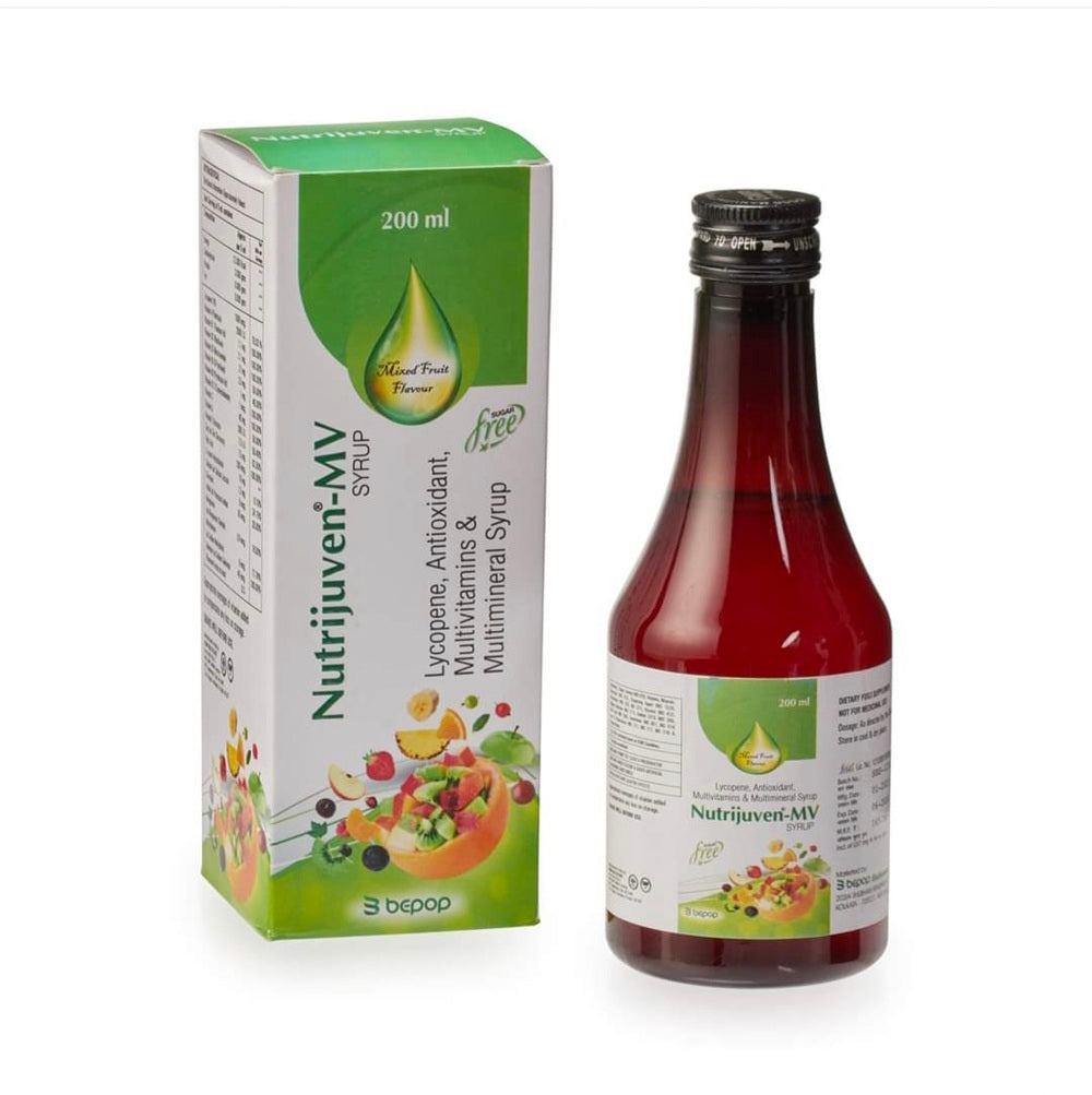 Nutrijuven-MV Syrup (200ml Each) Sugar Free Mix Fruit