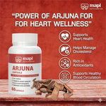 MAPL Arjuna Chaal Capsules | 500mg Ayurvedic Heart Health Support | Boosts Circulation, Cardiovascular Wellness, Energy & Vitality | 60 Capsules