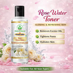 Bhudevam Naturals Khadi Rose Water Skin Toner for Glowing Skin, Hydration & Pore Tightening- 420ML (Pack of 2)