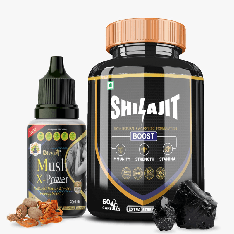 Divya Shree Shilajit Capsule & Musli X-Power Oil Performance Booster Kit For Men