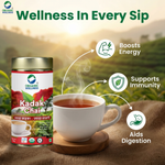Organic Wellness Kadak Chai - CTC | Extra Strong Assam Tea | Black Tea | Kadak Chai Patti | Loose Tea - 100 gm Tin Pack