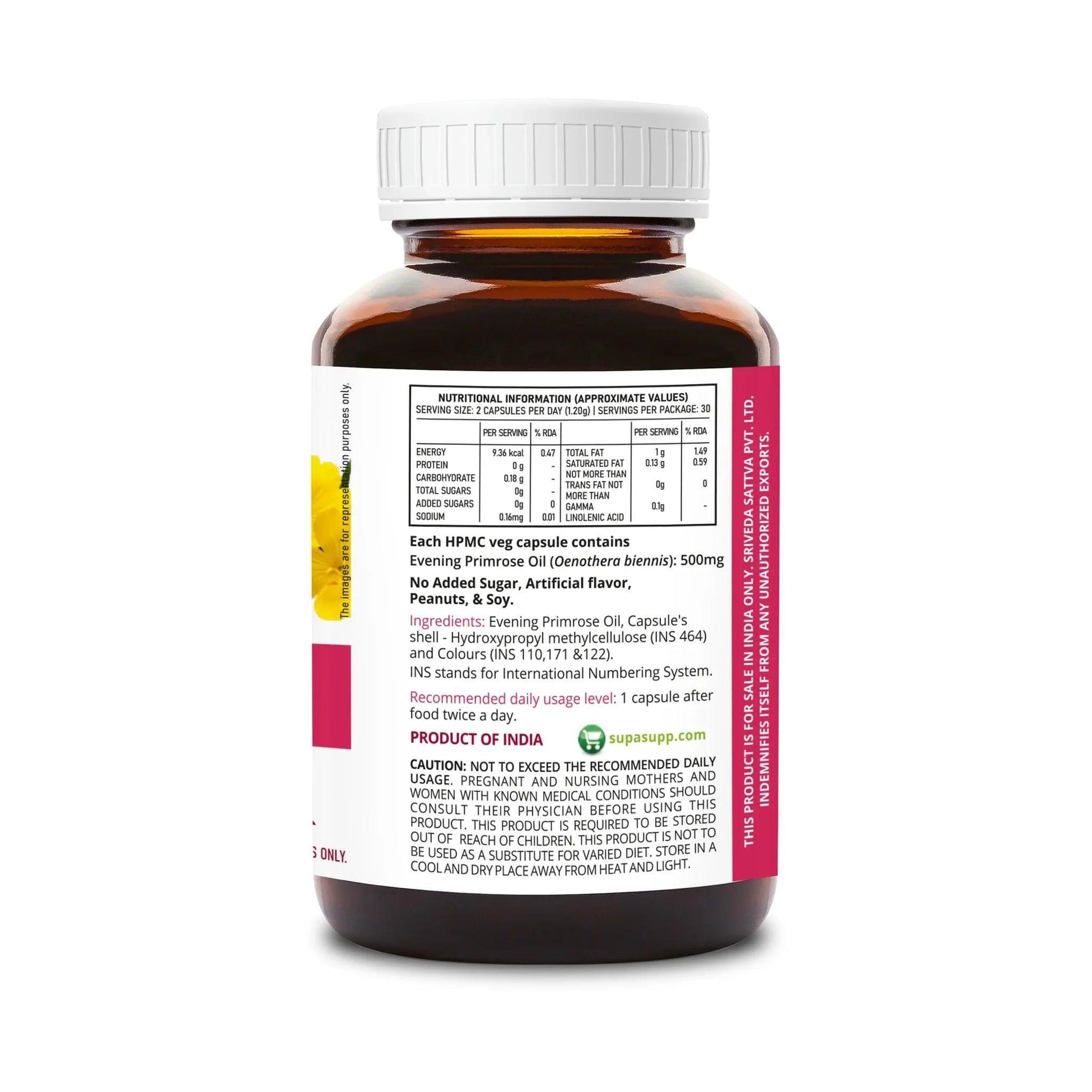 Sri Sri Tattva Supasupp Evening Primrose Oil - Women's Health Veg Capsule
