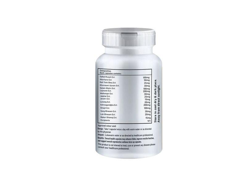 Zenius Force Up Capsules - Sexual Stamina Booster Capsules for Sexual Health, Stamina, and Energy Boosting - 60 Capsules