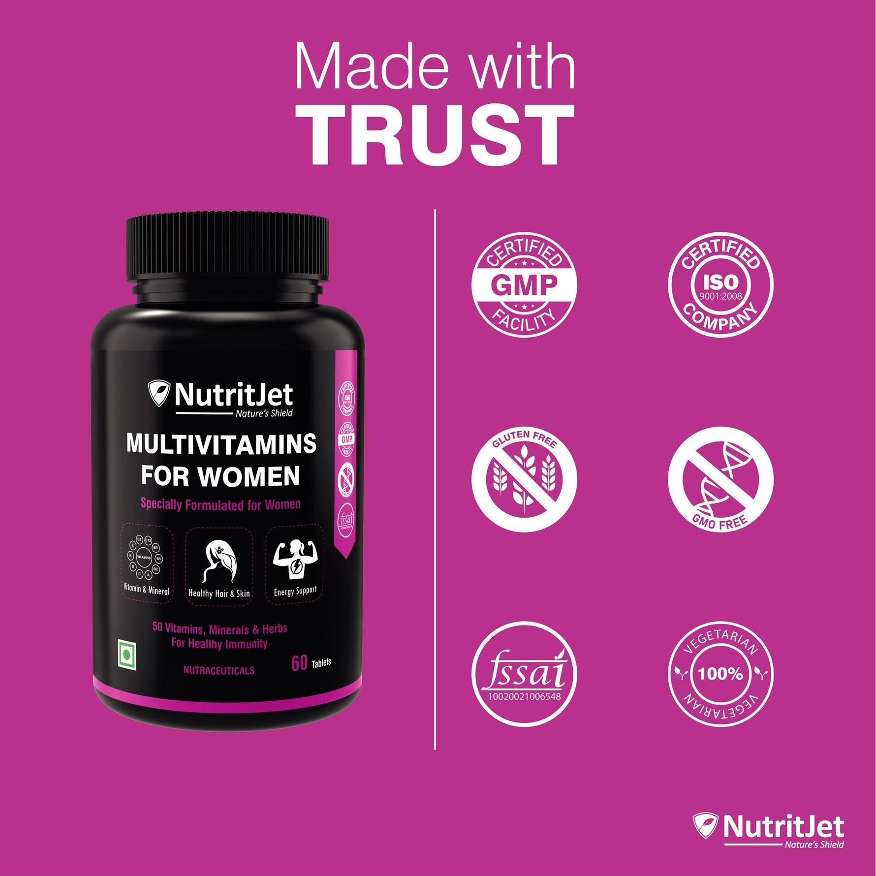 NutritJet Multivitamins for Women Tablet - 60 Tablets