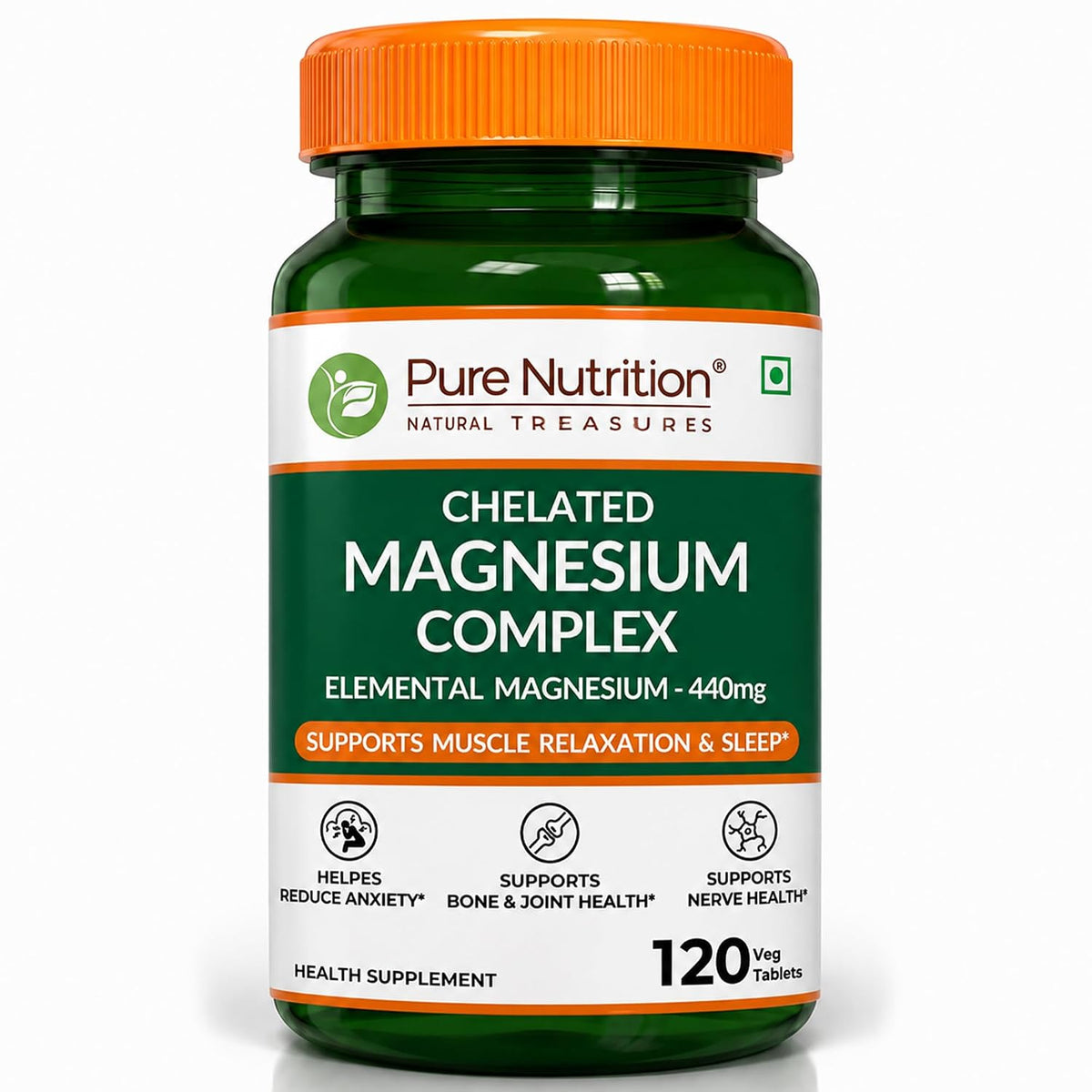 Pure Nutrition Chelated Magnesium Complex 800mg, 120 Tablets | Muscle, Bone & Relaxation Support