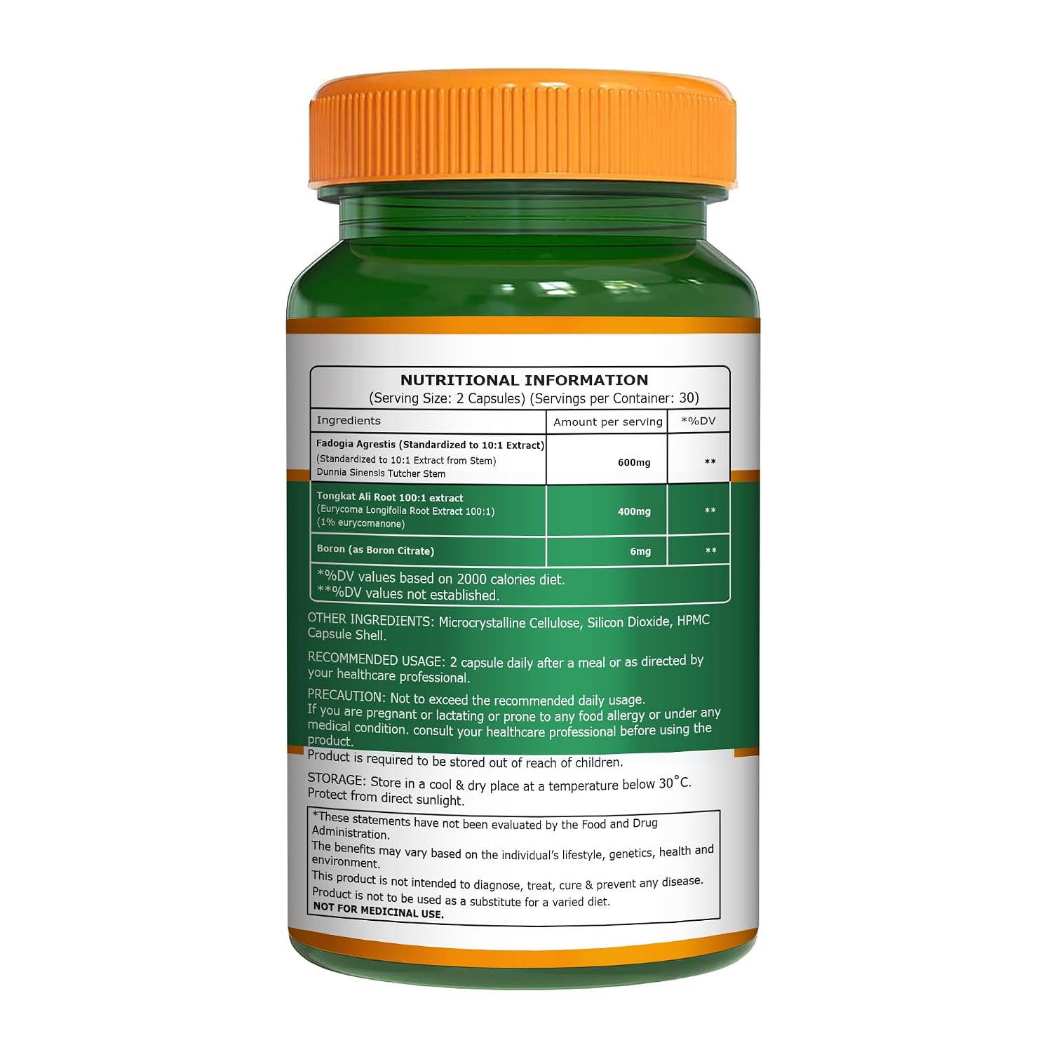 Pure Nutrition Fadogia Agrestis 60 Capsules | Herbal Supplement for Men’s Health & Vitality Support