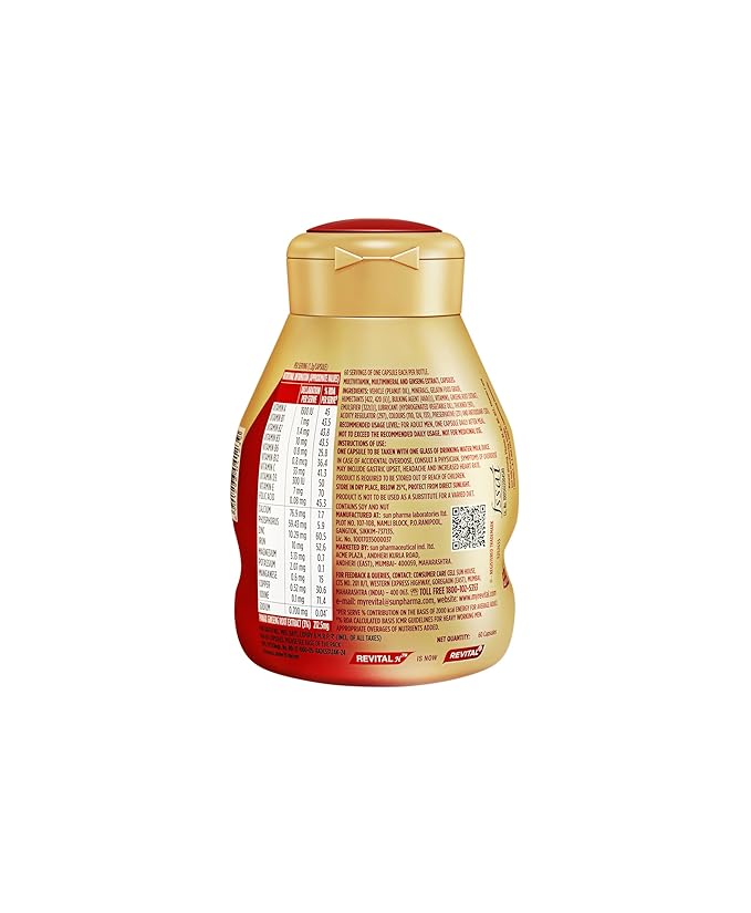 Revital H multivitamin supplement capsules with Calcium, Zinc & Ginseng for Immunity, Strong Bones & Energy