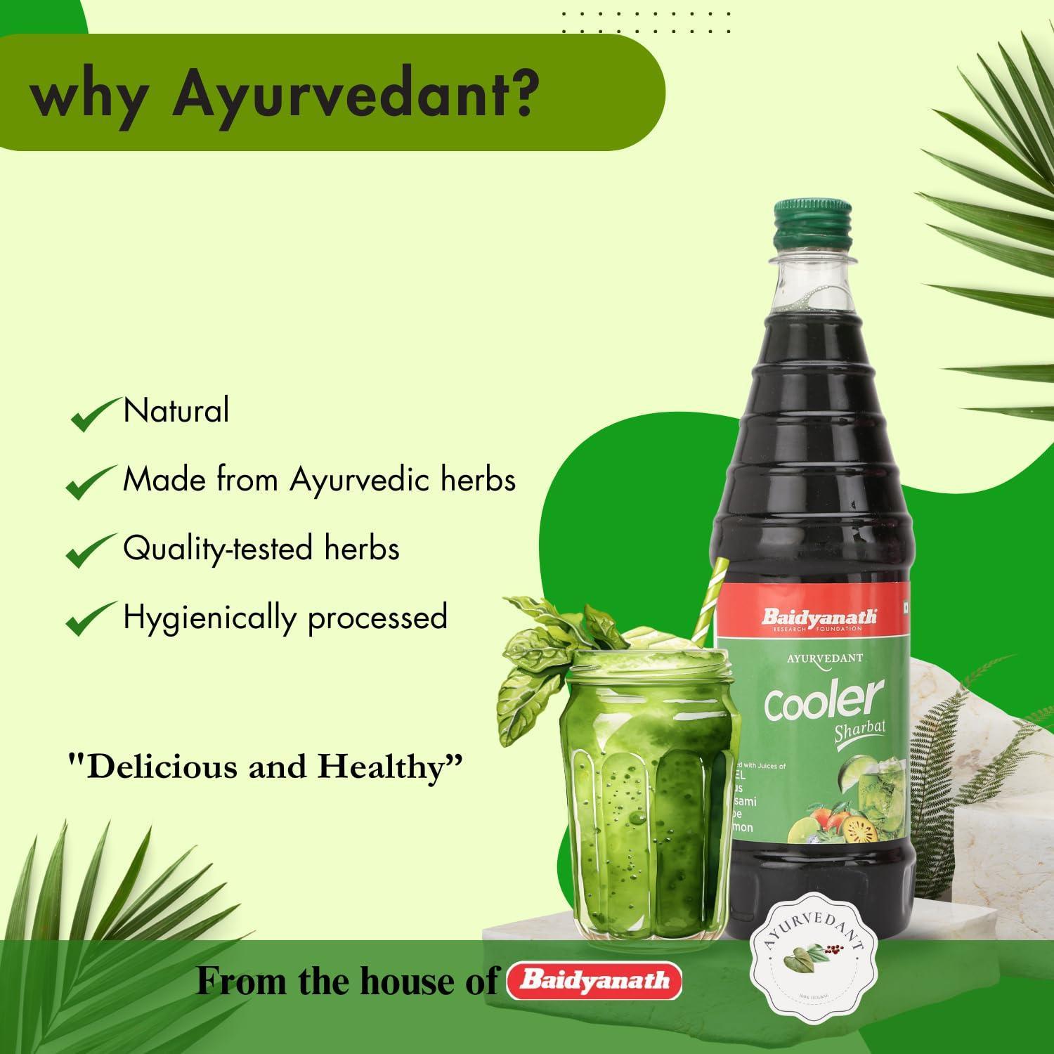 Baidyanath Ayurvedant Pure & Natural Cooler Sharbat - 750 ML