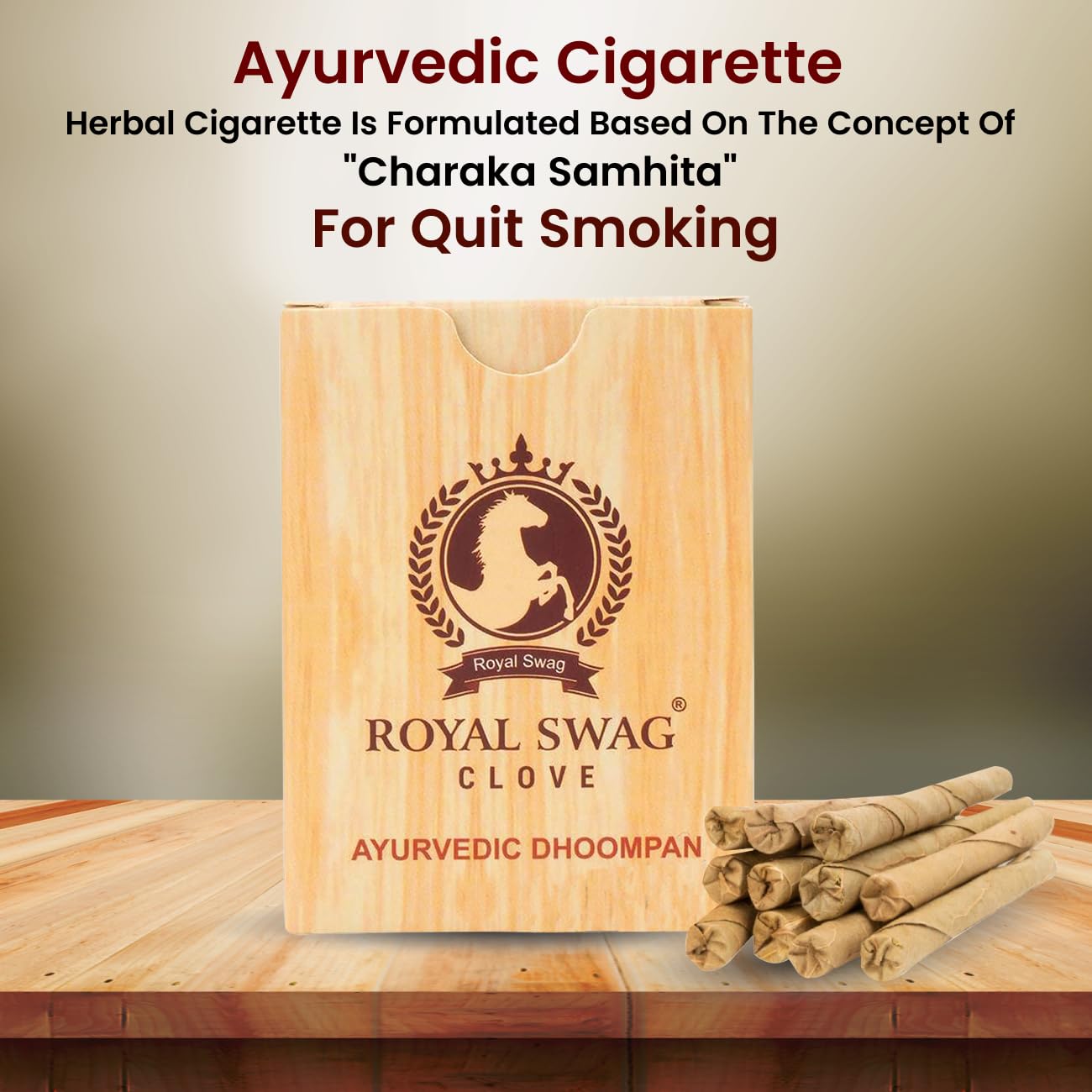 Royal Swag Herbal Bidis - Tobacco & Nicotine Free (Pack of 200 Sticks)