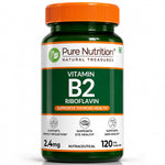 Pure Nutrition Vitamin B2 (Riboflavin) 2.4mg Capsules – Energy & Wellness Support Dietary Supplement – 120 Capsules