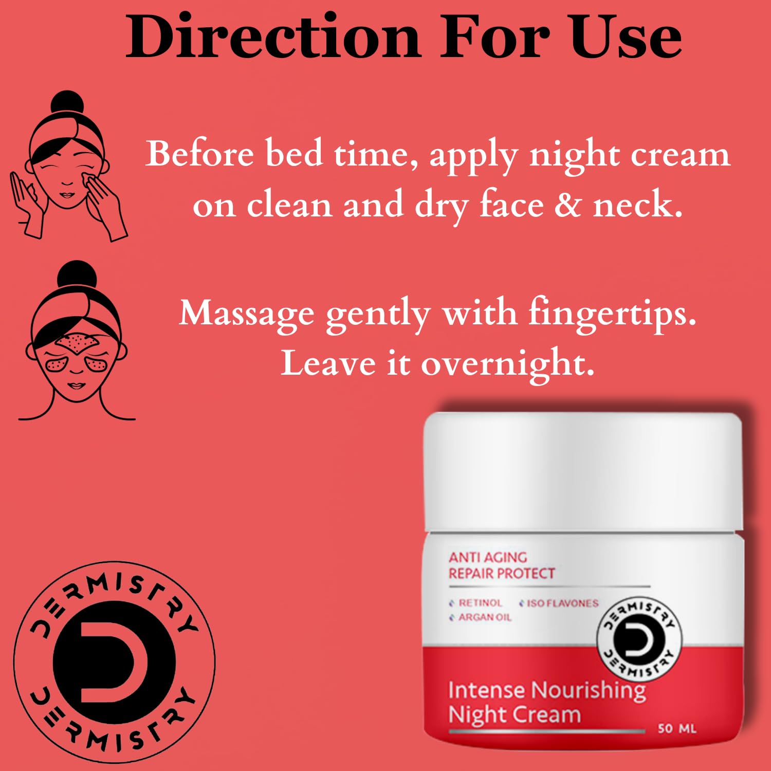 Dermistry Anti Aging Retinol Intense Nourishing Night Cream - 50ml