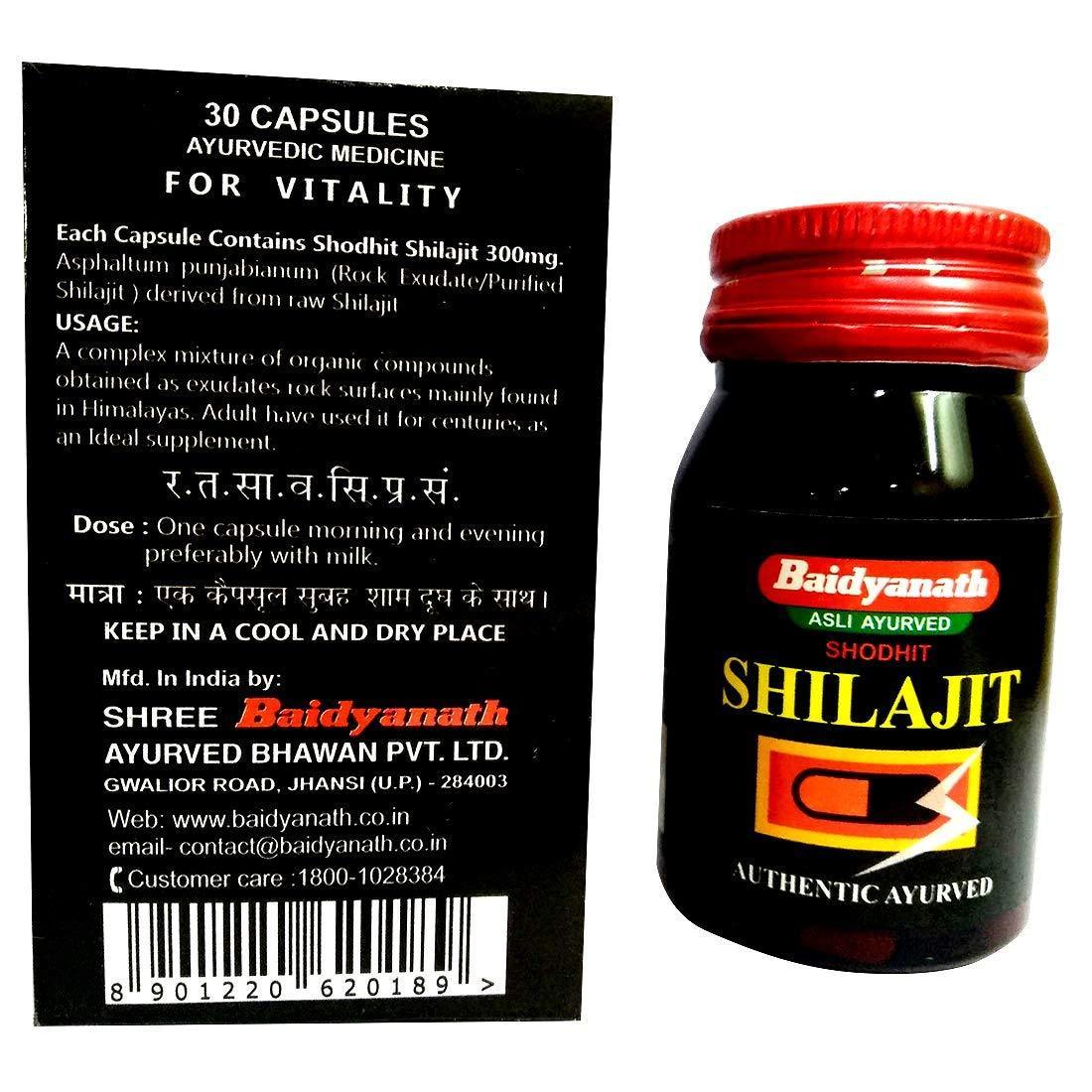 Baidyanath (Jhansi) Shodhit Shilajit Capsule - 30 Cap