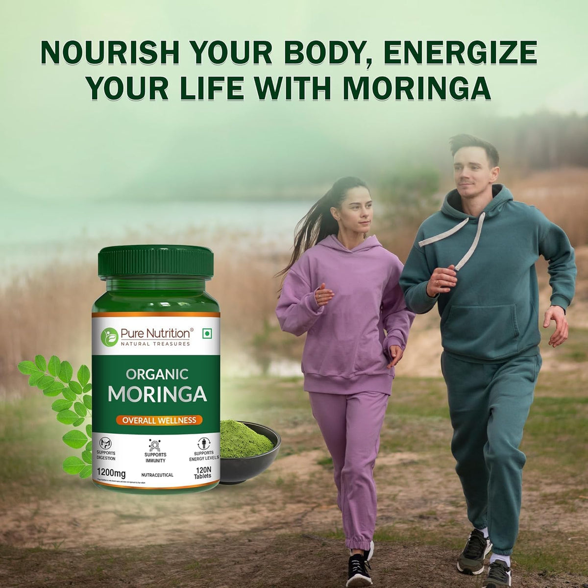 Pure Nutrition Moringa 250mg, 30 Tablets | Herbal Supplement for Daily Wellness & Nutrition Support