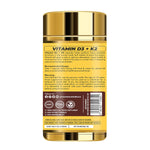 Vitaminnica Vitamin D3 + K2 Capsules 60 Count - Calcium Absorption & Bone Support Formula
