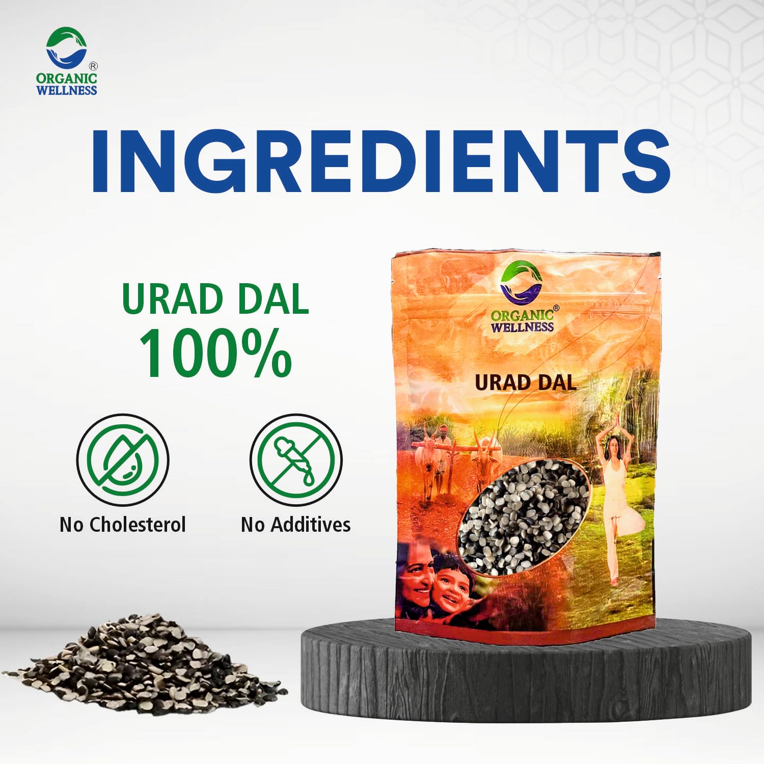 Organic Wellness Urad Dal Split - 450 grams