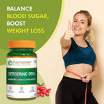 Pure Nutrition 98% Berberine Tablets - 60 Tablets with Jamun Beej, Karela & Fenugreek Extract