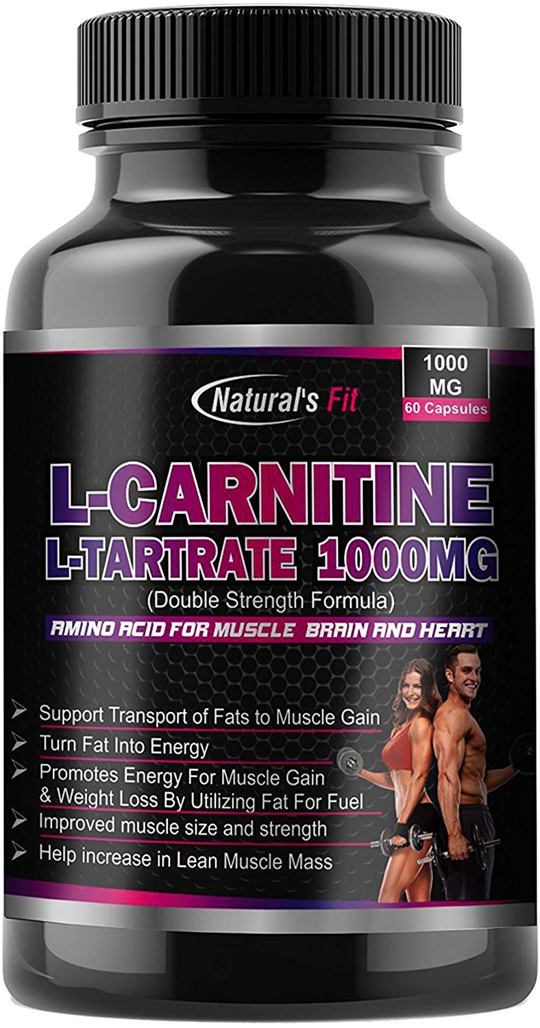 Natural's Fit L-Carnitine Supplement For Weight Loss, L-Carnitine 1000Mg Fat Burner Supplement (Amino Acid For Muscle, Heart & Brain) (60 Veg Capsules)