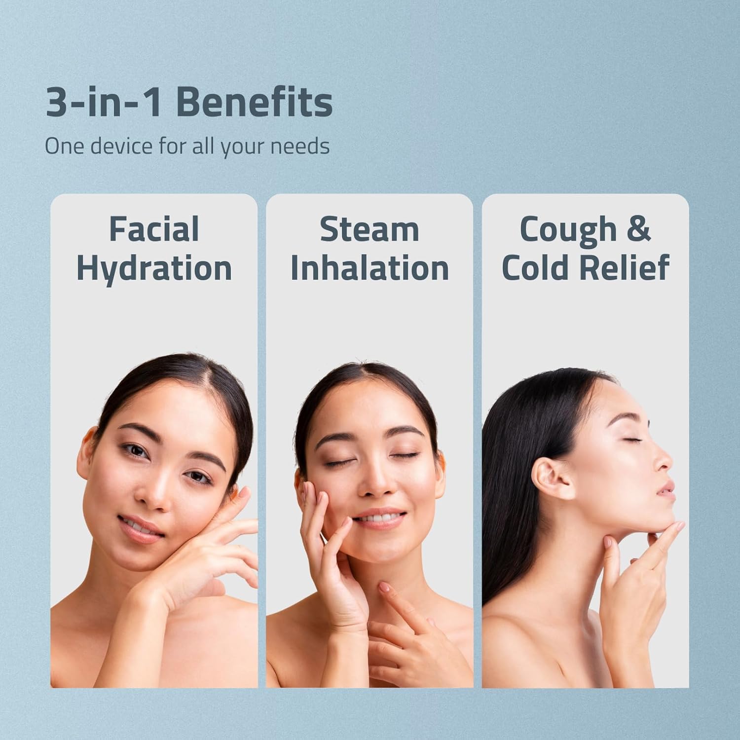 Medtech Aquamist 3 In 1 Face Steamer And Steam Inhaler For Cold & Cough | Vaporizer | Facial Steamer