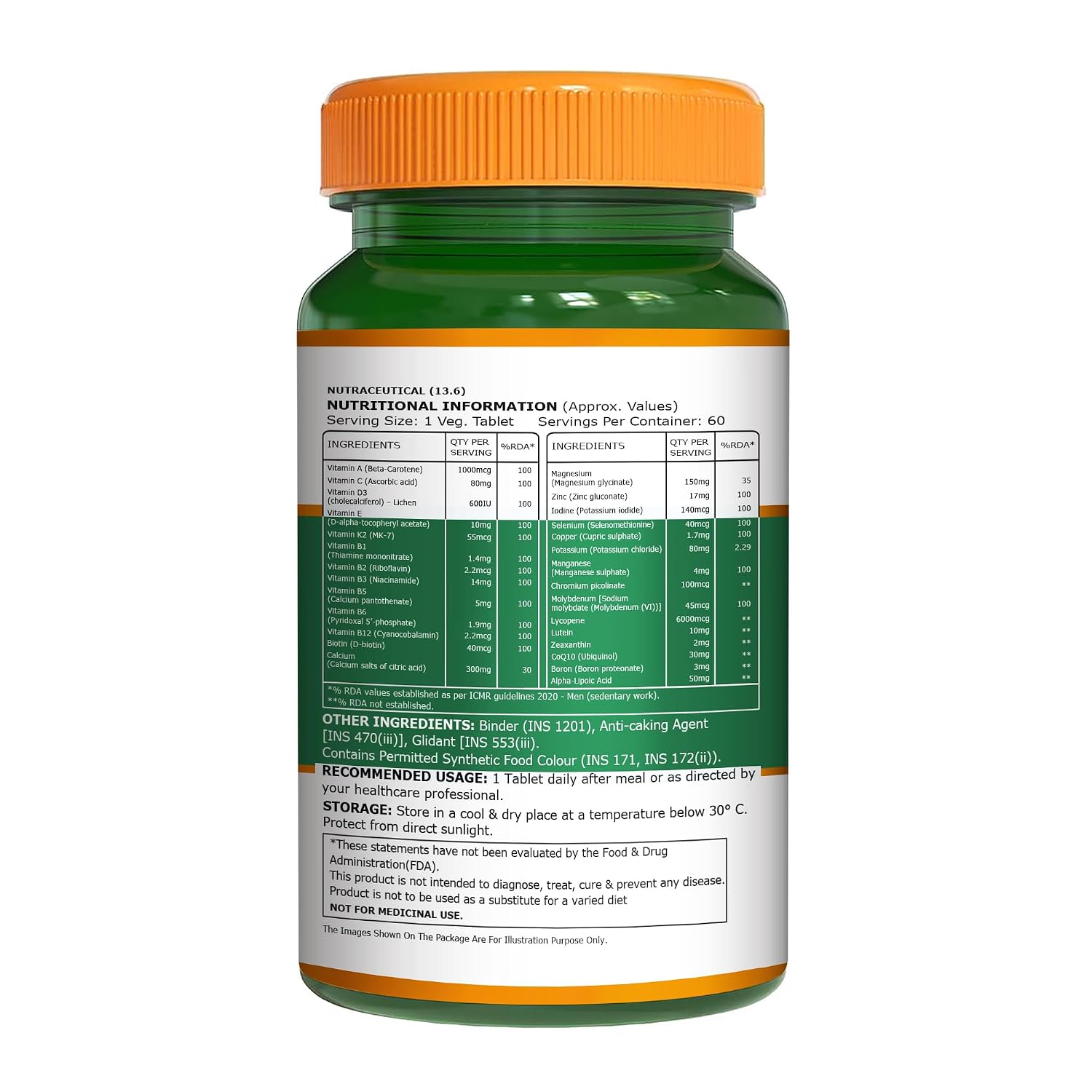 Pure Nutrition Men’s Multivitamin 50+ 60 Tablets | Daily Vitamins & Minerals for Men’s Health