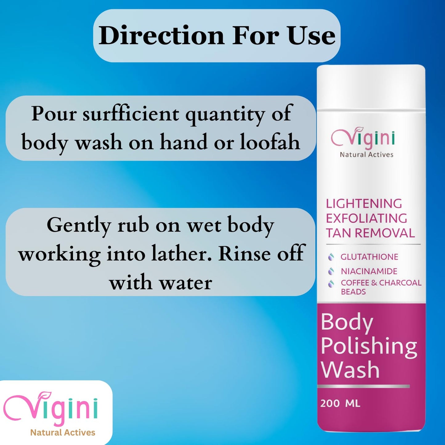 Vigini Lightening Exfoliating Tan Removal Body Polishing Wash