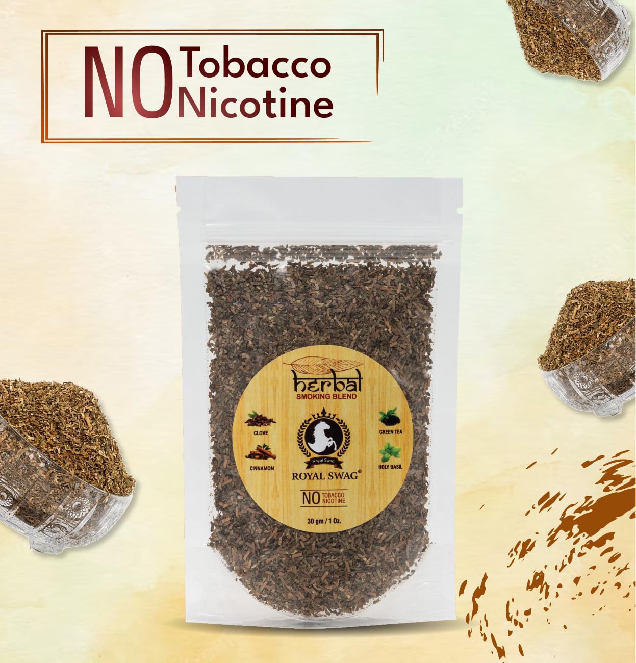 Royal Swag Herbal Smoking Mixture - Tobacco Free (30g - Pack of 10)