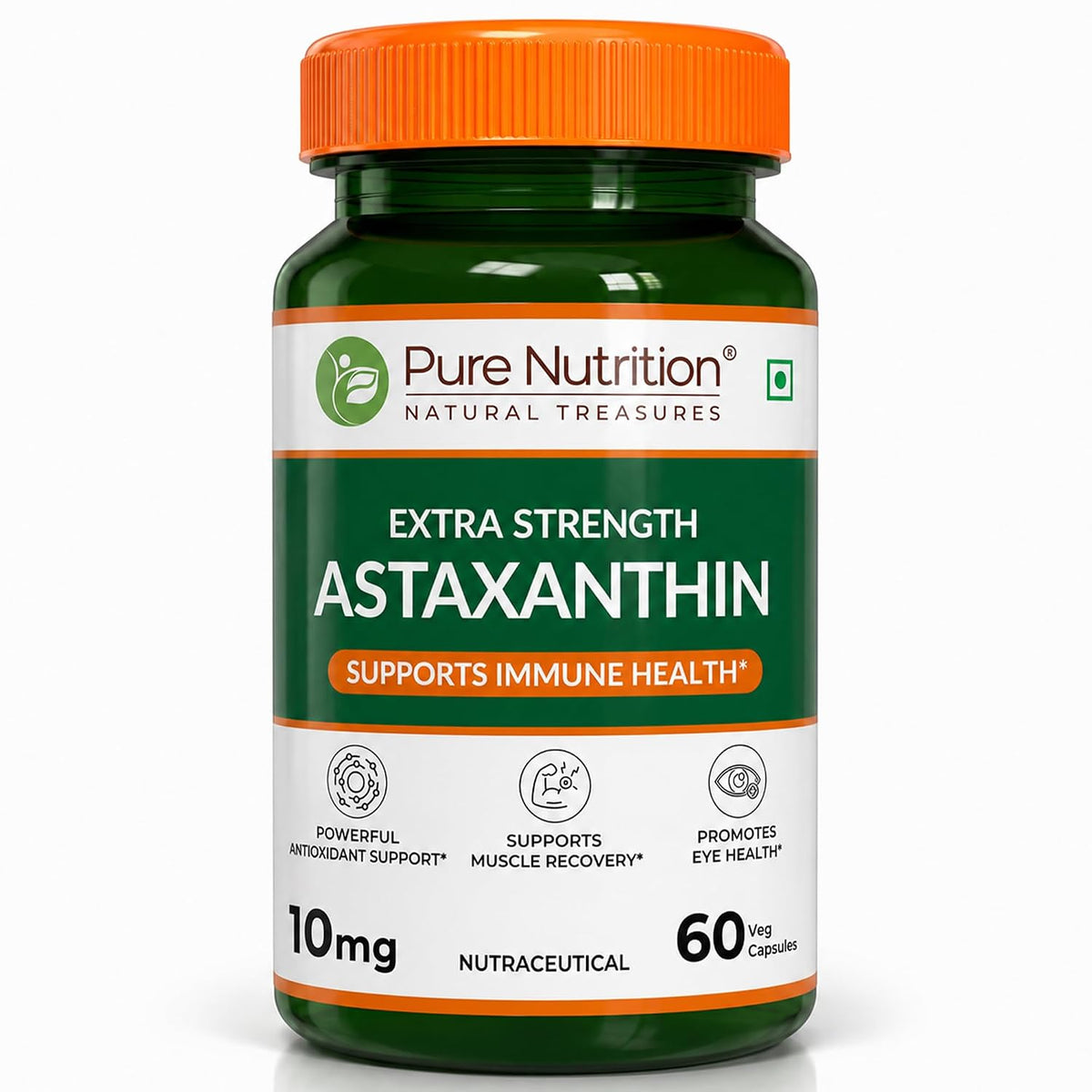 Pure Nutrition Astaxanthin 10mg, 60 Capsules | Antioxidant & Cellular Health Support Supplement