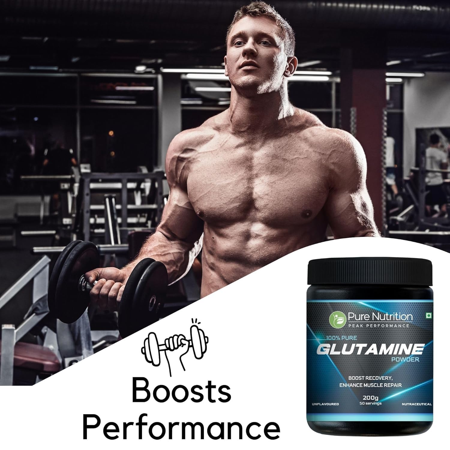 Pure Nutrition L-Glutamine Powder – 200g | Amino Acid Supplement | Recovery Support