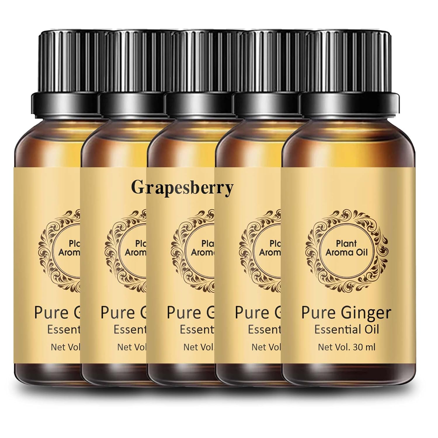 VAGAL Grapesberry Fat Loss Oil,Belly Drainage Ginger Oil 150 Ml,Tummy Ginger Drainage Massage Ginger Oil, Massage Oil For Lymphatic Drainage,Arnica Oil,Natural Massage Oil(Pack-5,30 Ml Each)