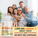 Royal Swag Omega 3 Fish Oil 1250mg - High Potency EPA & DHA (60 Capsules)