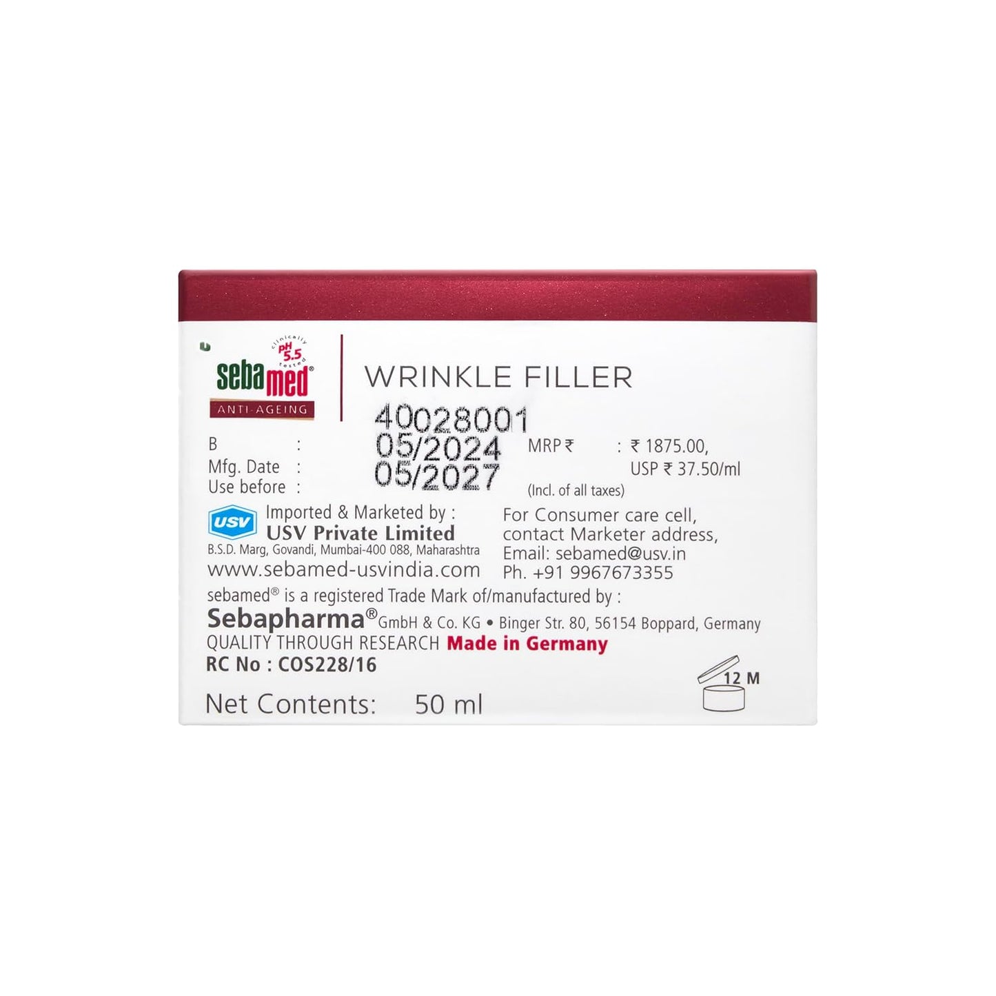 Sebamed Anti-Ageing Wrinkle Filler Cream - 50ml