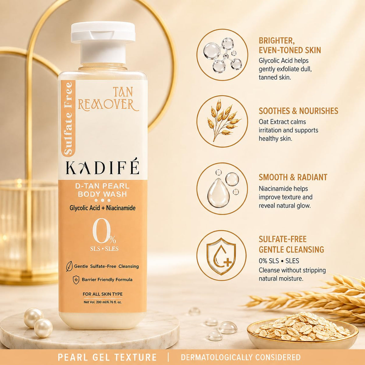 Kadife D-Tan Pearl Body Wash (200ml)