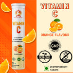 Royal Swag Vitamin C Effervescent Tablets Orange Flavour - Immunity & Skin (20 Count)