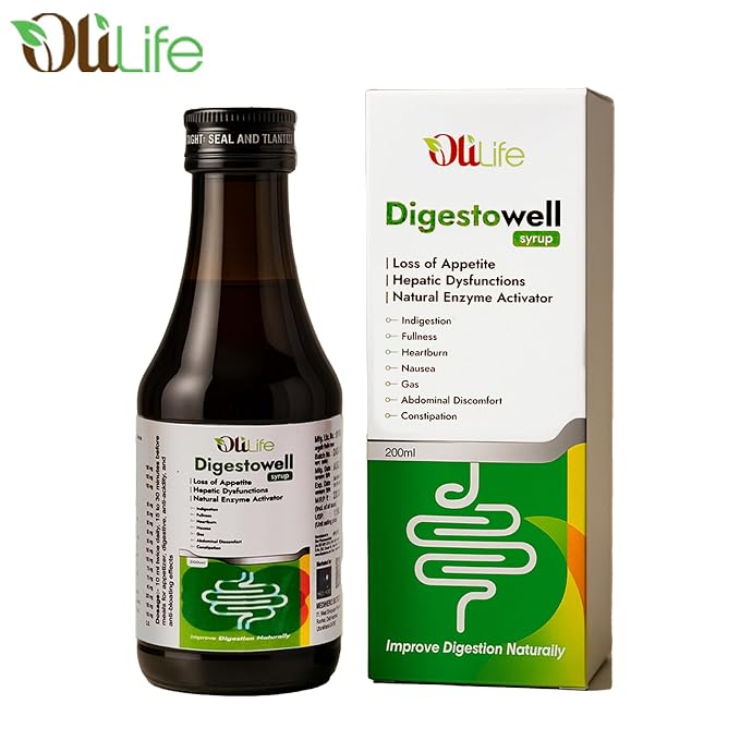 OliLife Digestowell Syrup 200 ml | Ayurvedic Digestive Tonic for Acidity, Gas, Bloating, Indigestion, Gut Comfort & Better Digestion