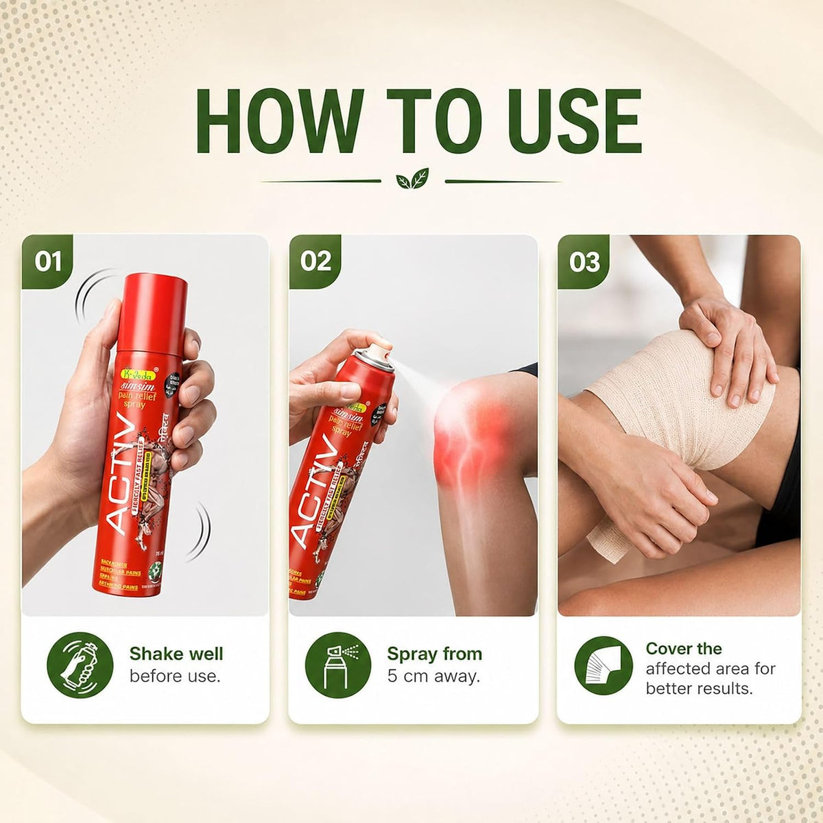 Khojati K-Veda Ayurvedic Instant Pain Relief Spray | Fast-Acting Herbal Formula for Joint, Muscle, Back & Knee Pain | Non-Greasy & Quick Absorbing | 75 ml