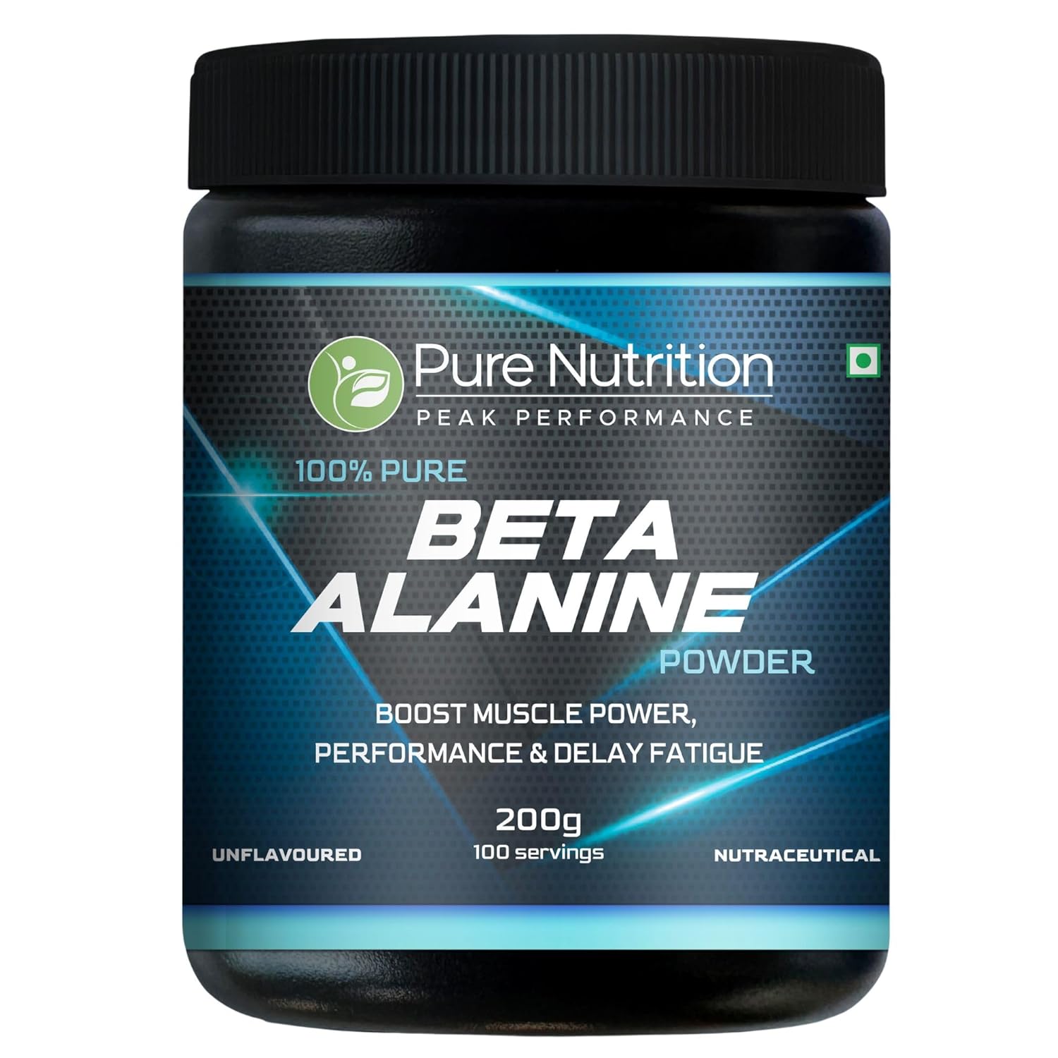 Pure Nutrition Beta Alanine Powder (200 gm), Unflavored | Pre Workout Supplement Amino Acid | Boost Muscle Power & Improve Performance