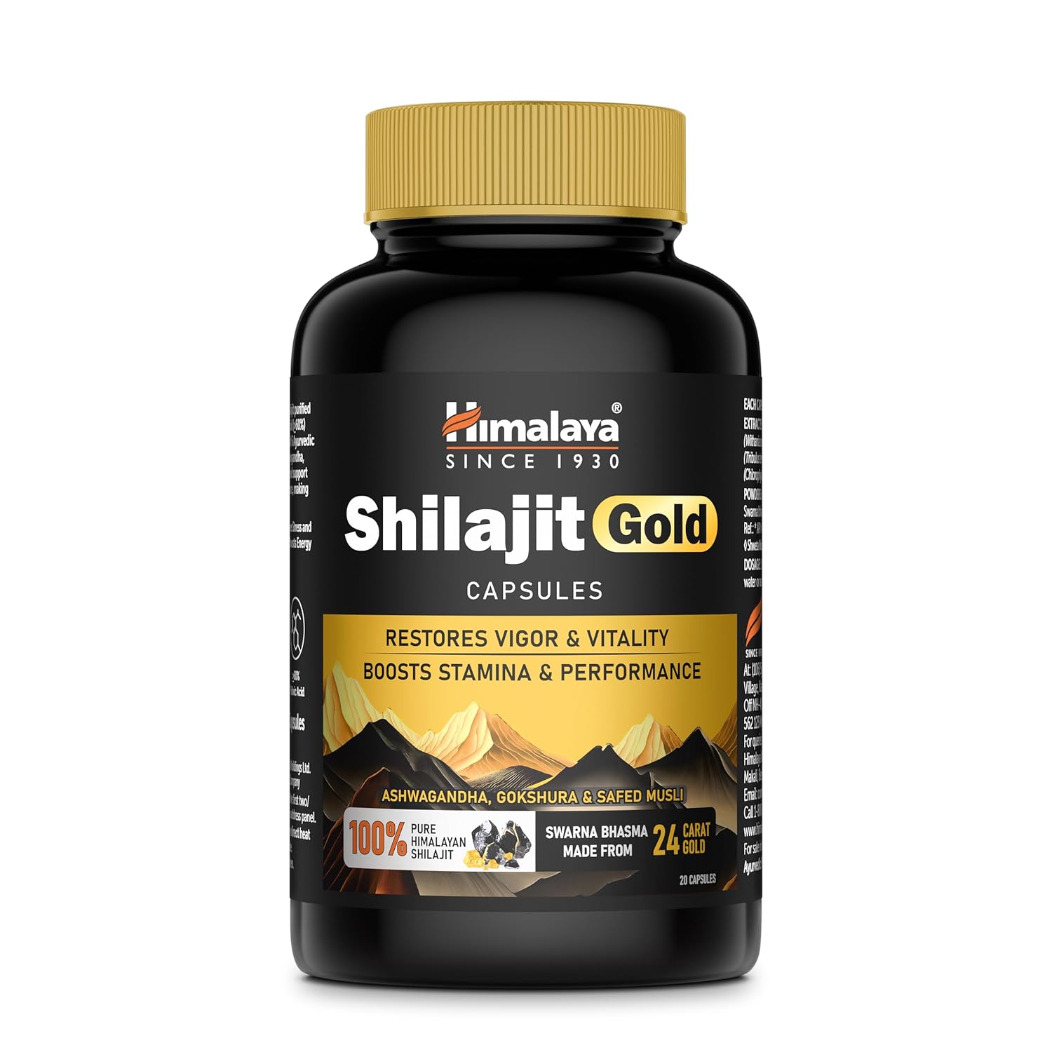 Himalaya Shilajit Gold Capsules | 20s | Restores Vigor and Vitality | Boosts Stamina and Performance