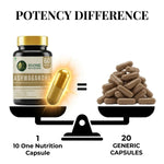 10 One Nutrition Ashwagandha Gold 500mg (60 Capsules) | For Stress Relief, Energy & Strength | Ayush Approved | For Men & Women