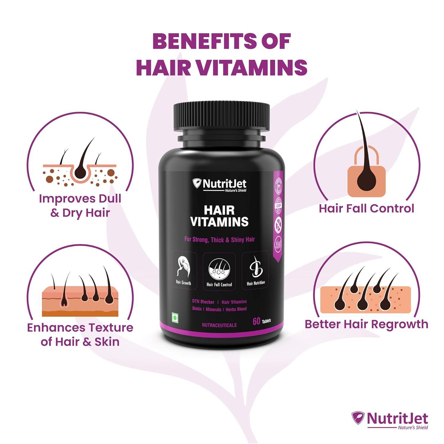 NutritJet Hair Vitamins Tablet - 60 Tablets