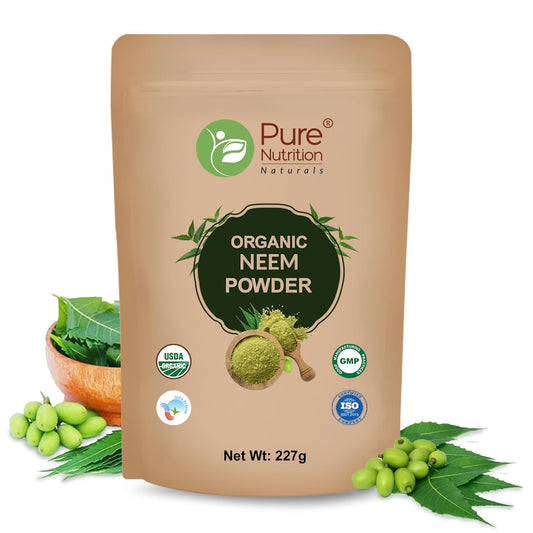 Pure Nutrition Organic Neem Powder - 227g | 100% Pure and Natural | Supports Skin Health, Detoxification, and Immunity