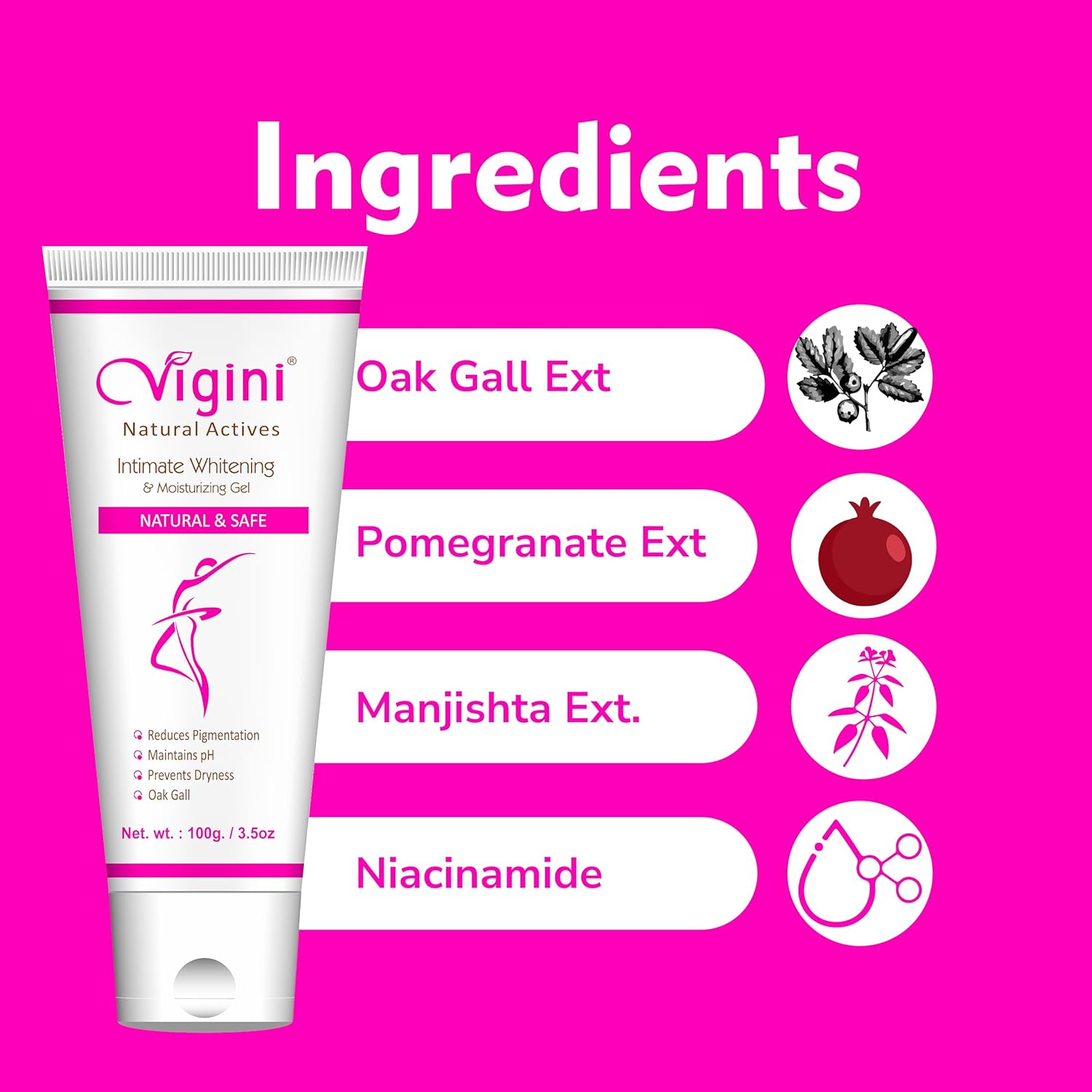 Vigini Whitening Lightening Intimate Wash Hygiene Gel Wash for Women